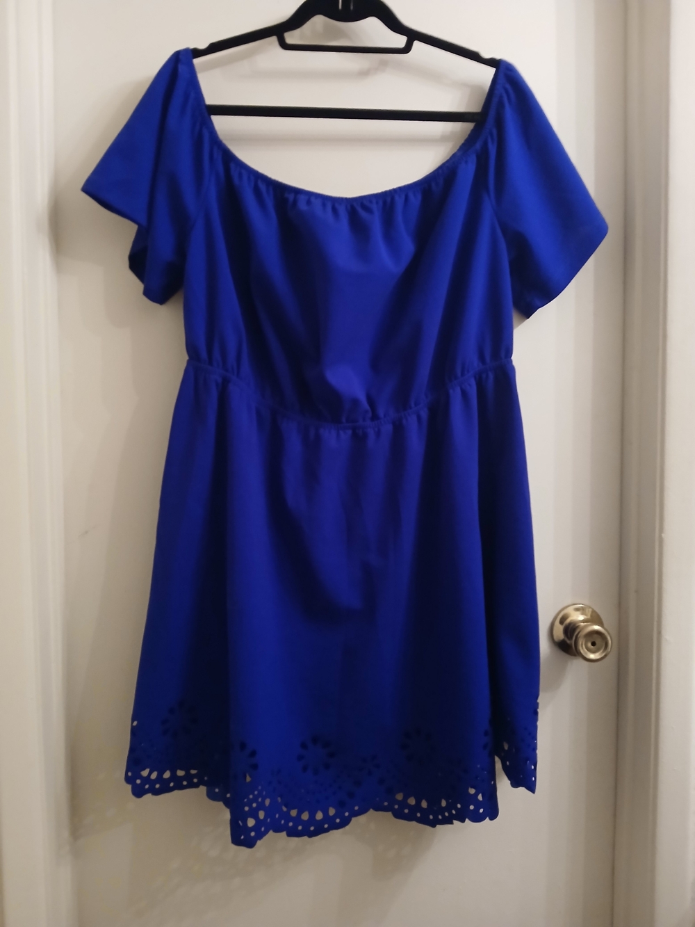 Royal Blue Dress w/Scallop Hem